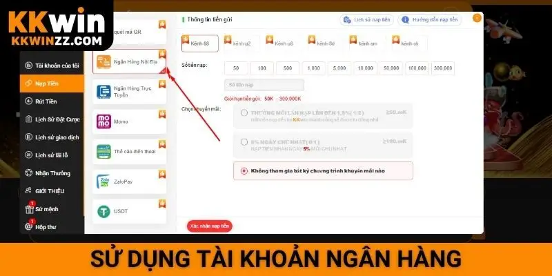 Sử dụng tài khoản ngân hàng
